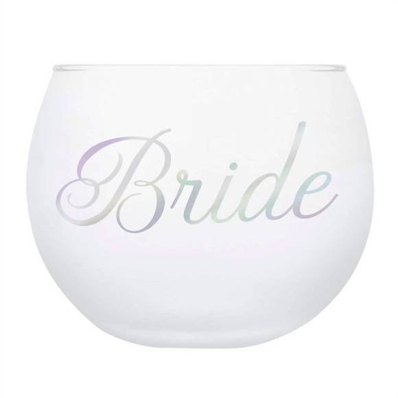 NEW SLANT COLLECTIONS "bride" roly poly glass in white - Picture 1 of 1